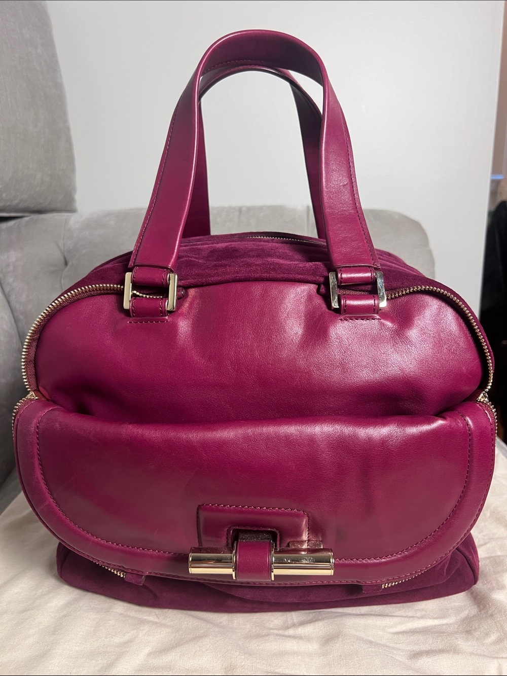 Vintage Jimmy Choo Justine Leather & Suede Bag